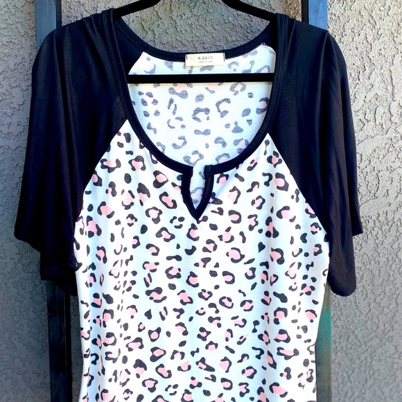Plus Pink Animal Print Top main image 1